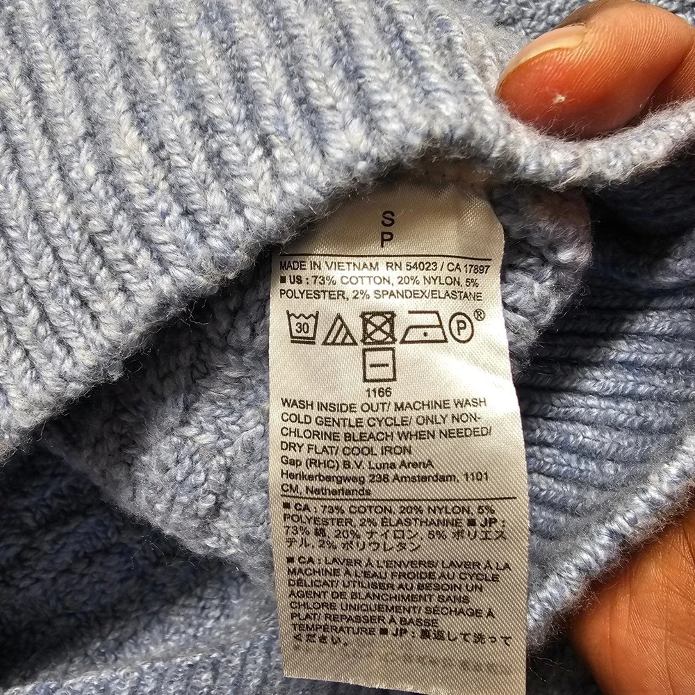 NWT Banana Republic Men Textured Crewneck Sweater Light Blue Cotton Blend Size S